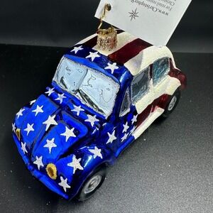 2000 Christopher Radko Stars and Stripes VW Bug 00-177-2P Patriotic Ornament